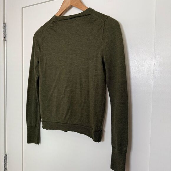 J Crew Sweater Womens Sz XS Green Knit 100% Merino Wool Minimalist Preppy - Picture 6 of 11